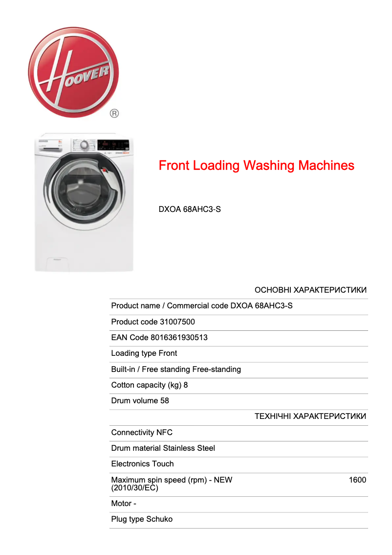 Imagen de la primera página del manual del dispositivo DXOA 68AHC3-S