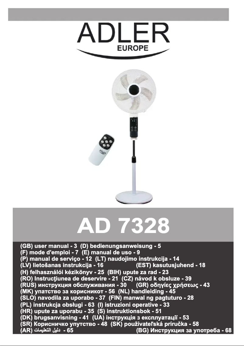 Página 1 del manual Manual de usuario Adler AD 7328