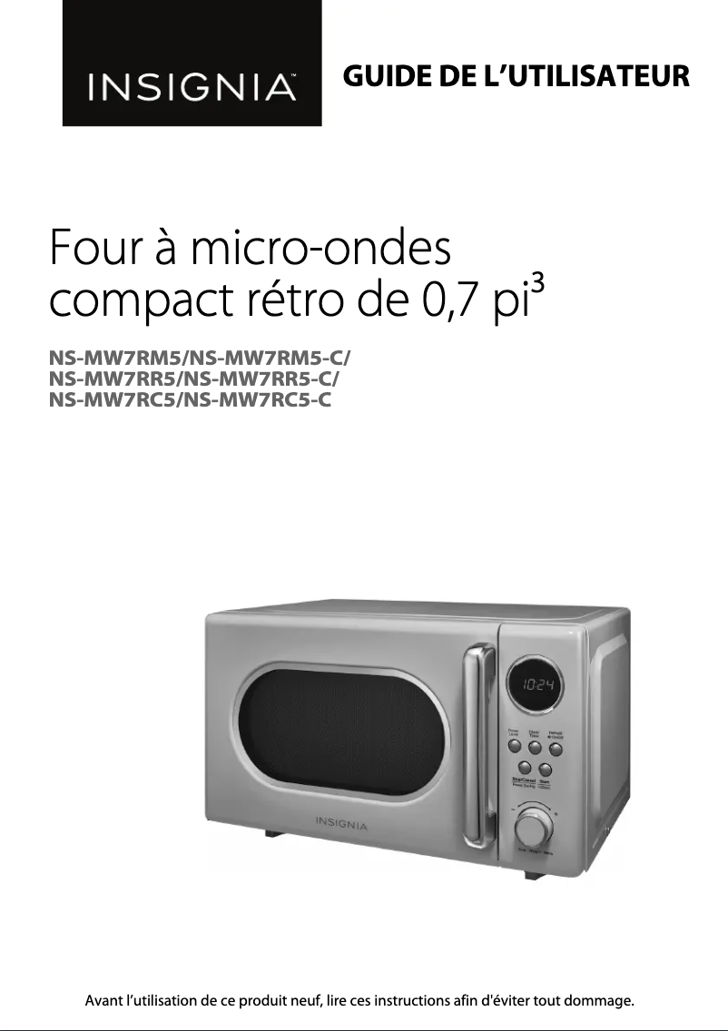 Imagen de la primera página del manual del dispositivo NS-MW7RM5