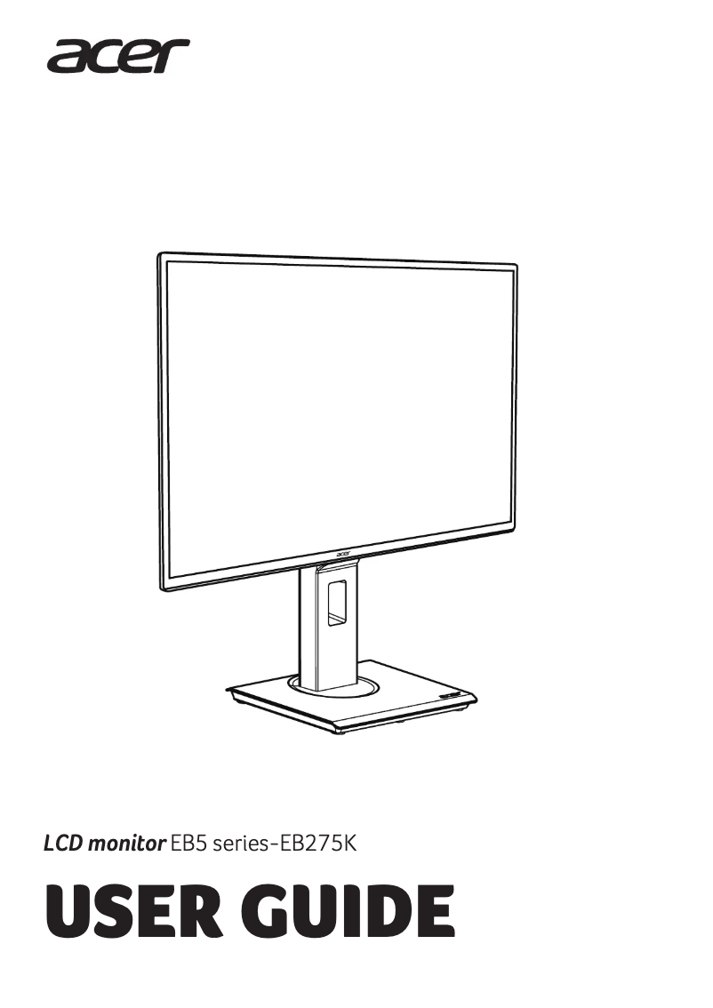 Página 1 del manual Guía de inicio rápido Acer EB275K