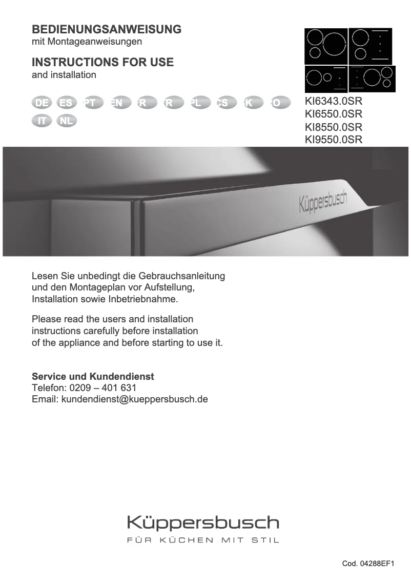 Página 1 del manual Manual de usuario Küppersbusch KI8550.0KSMR
