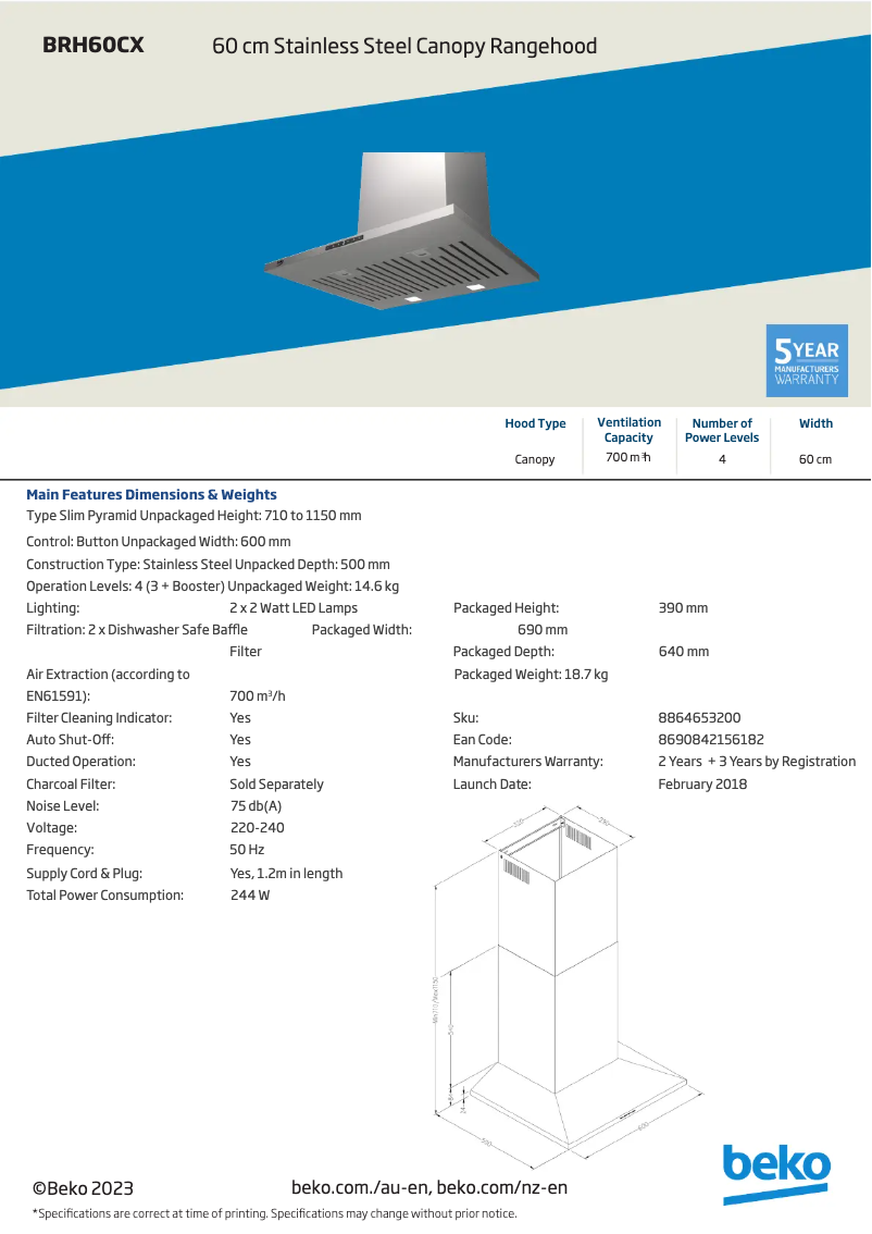 Imagen de la primera página del manual del dispositivo BRH60CX