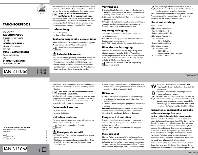 Imagen de la primera página del manual del dispositivo IAN 311066