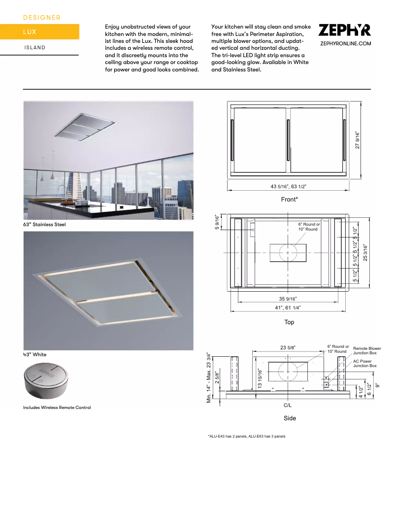 Imagen de la primera página del manual del dispositivo ALU-E63BWX