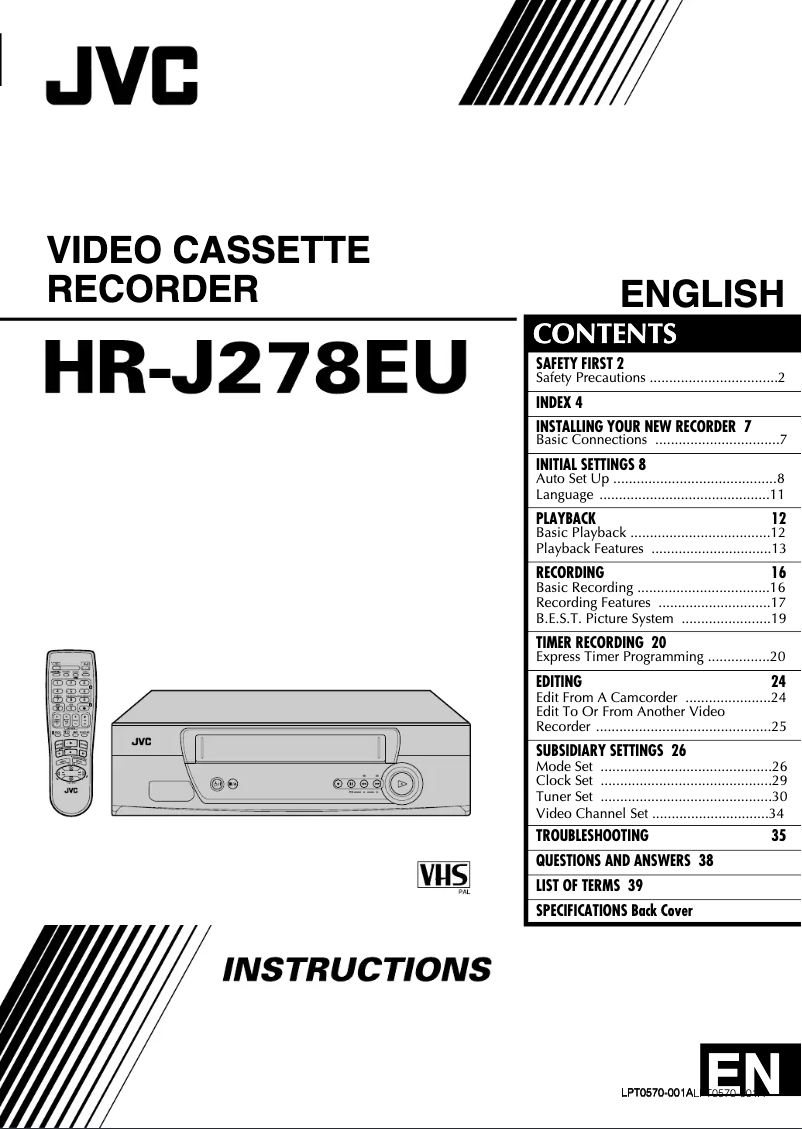 Página 1 del manual Manual de usuario JVC HR-J278