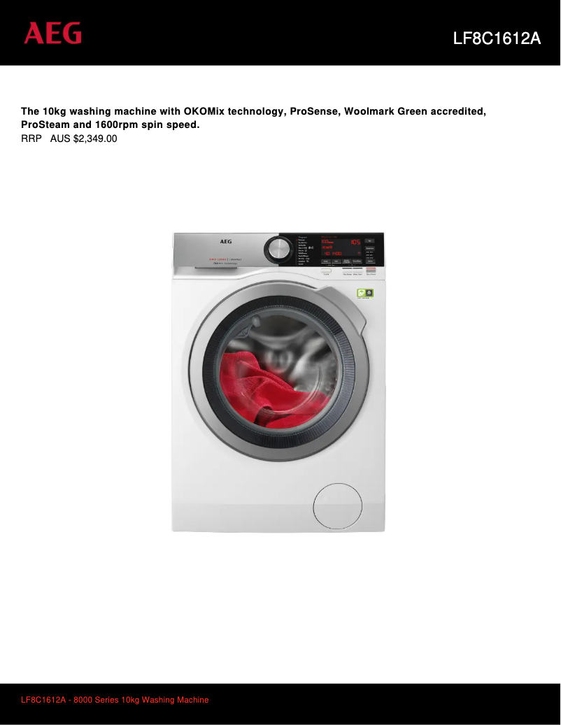 Imagen de la primera página del manual del dispositivo LF8C1612A