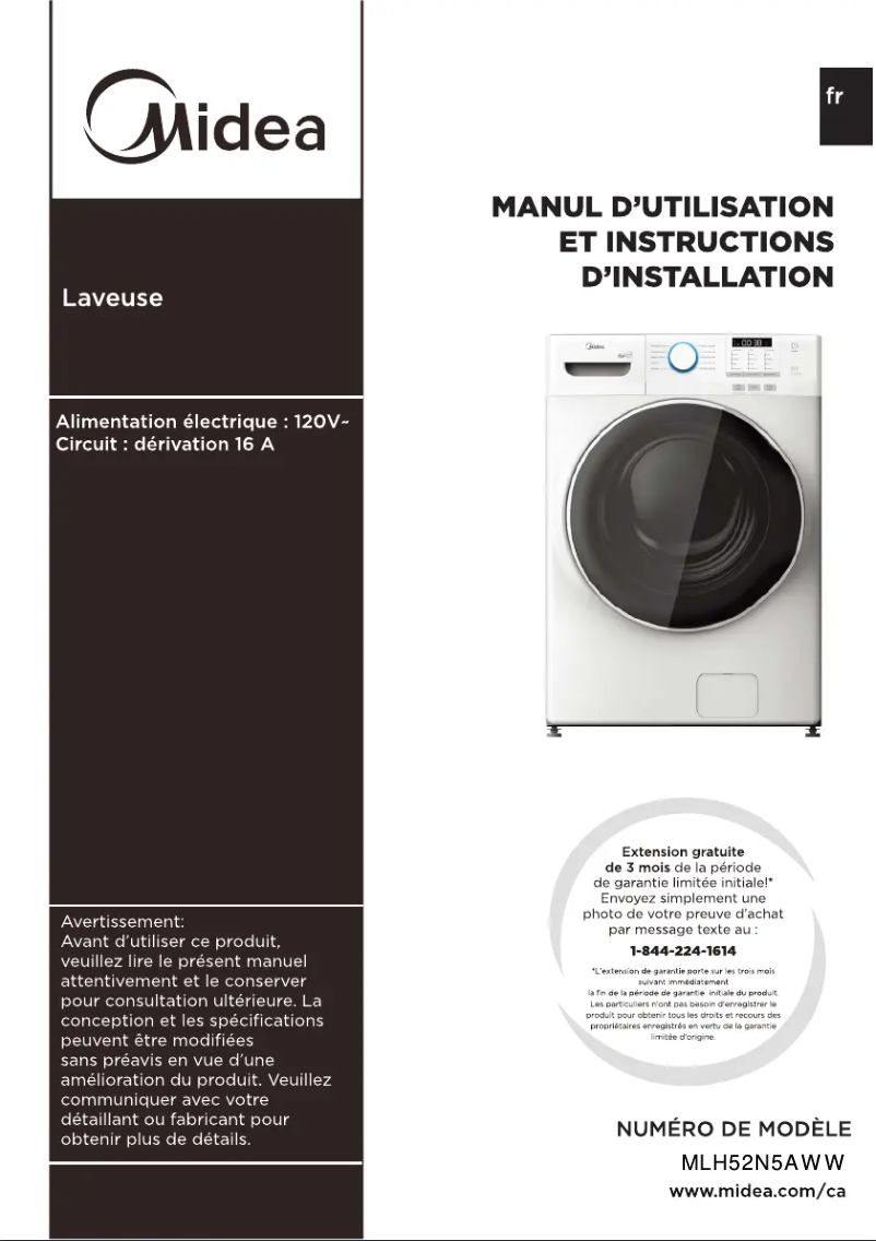 Página 1 del manual Manual de usuario Midea MLH52N5AWW