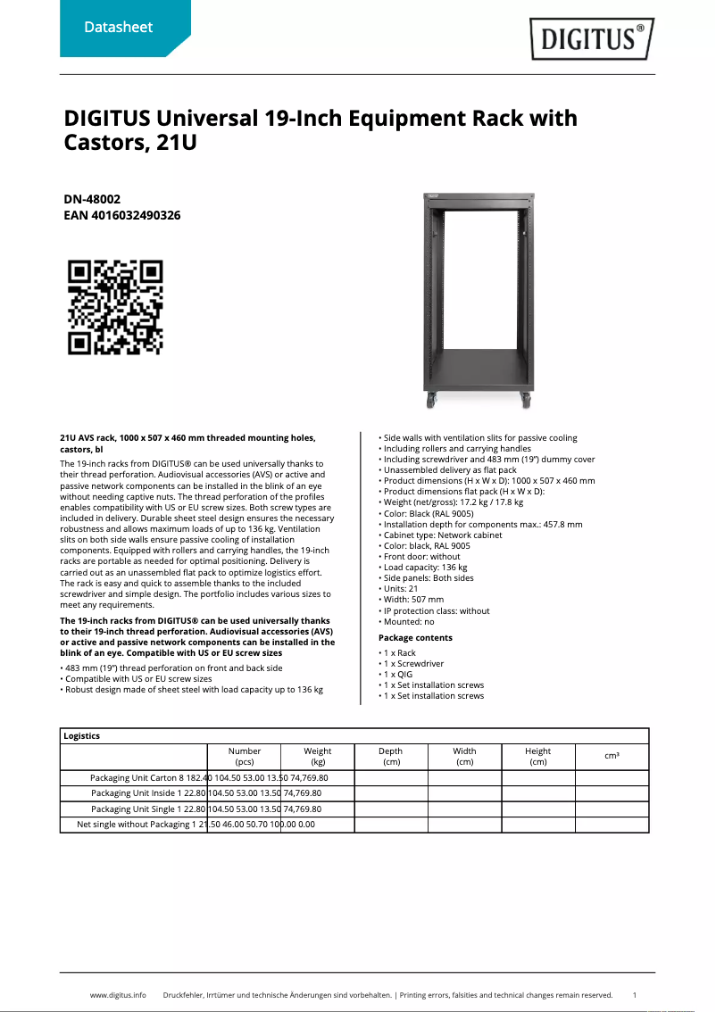 Imagen de la primera página del manual del dispositivo DN-48002