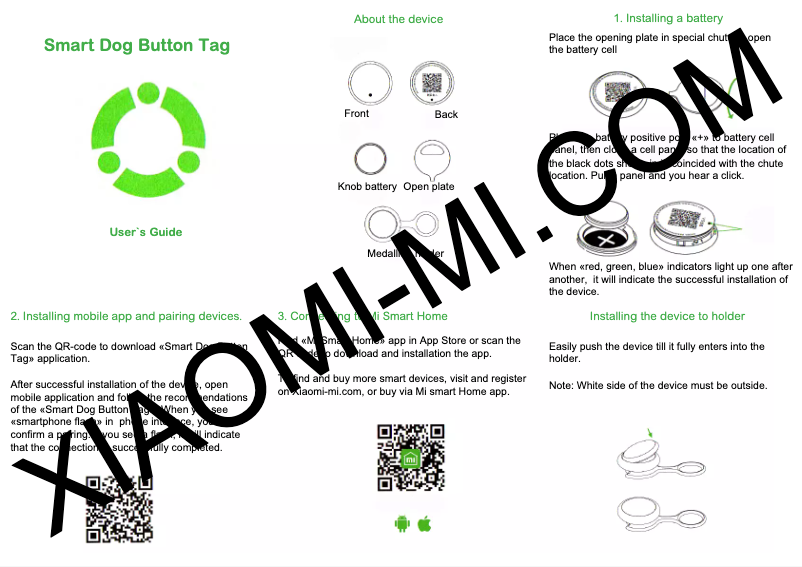 Página 1 del manual Manual de usuario Xiaomi Smart Dog Button Tag