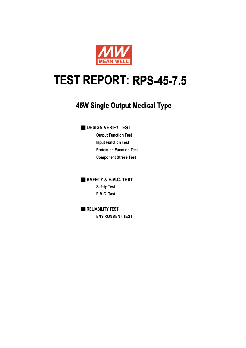 Página 1 del manual Ficha técnica Mean Well RPS-45-7.5