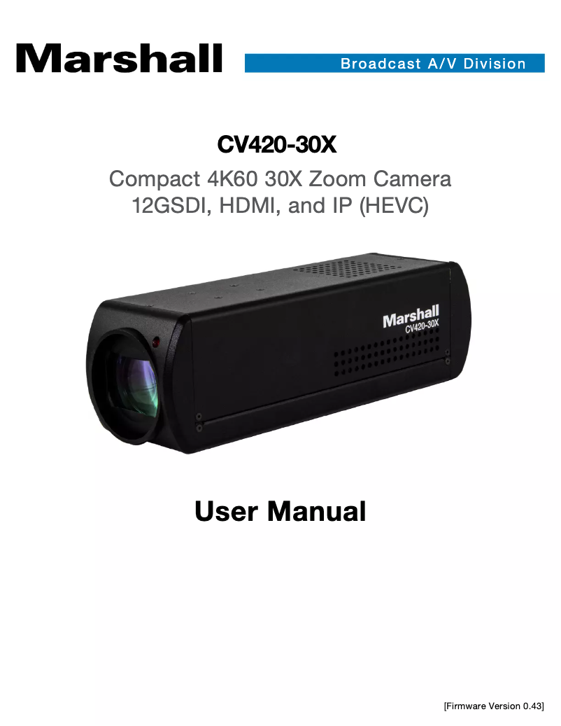 Imagen de la primera página del manual del dispositivo CV420-30X