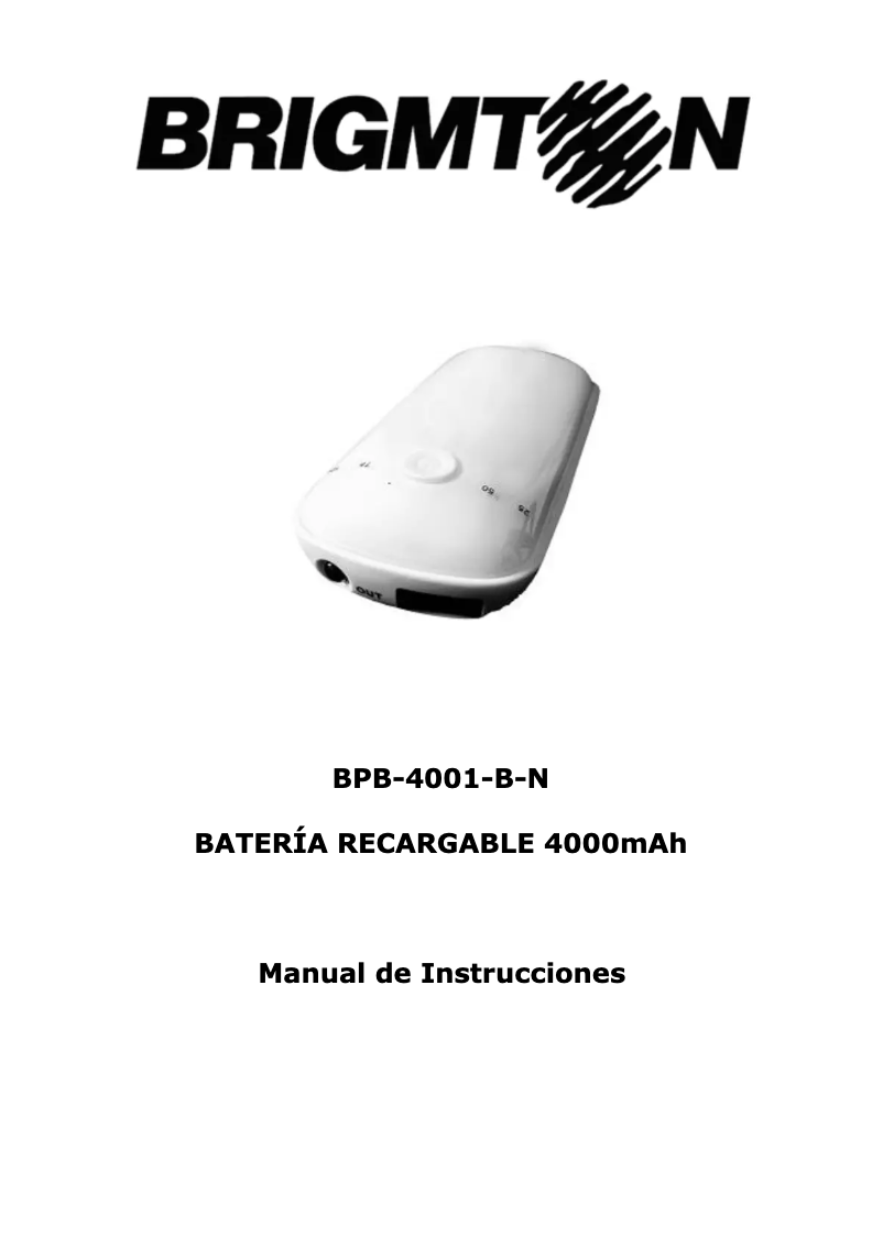 Imagen de la primera página del manual del dispositivo BPB-4001-B