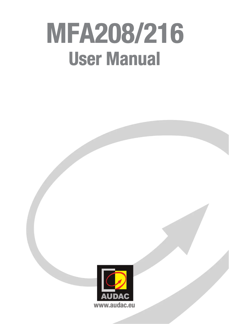 Imagen de la primera página del manual del dispositivo MFA216