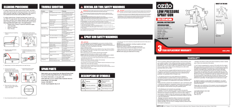 Página 1 del manual Manual de usuario Ozito ASG-LPRU