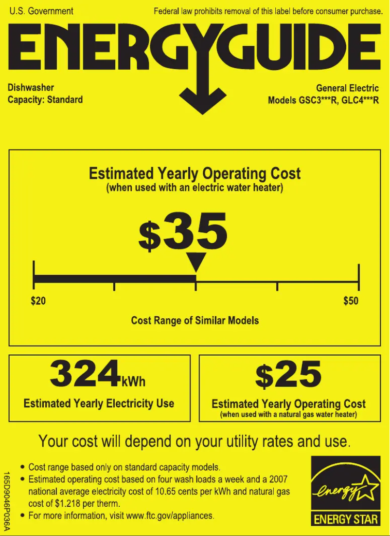 Página 1 del manual Etiqueta energética GE GLC4400RBB