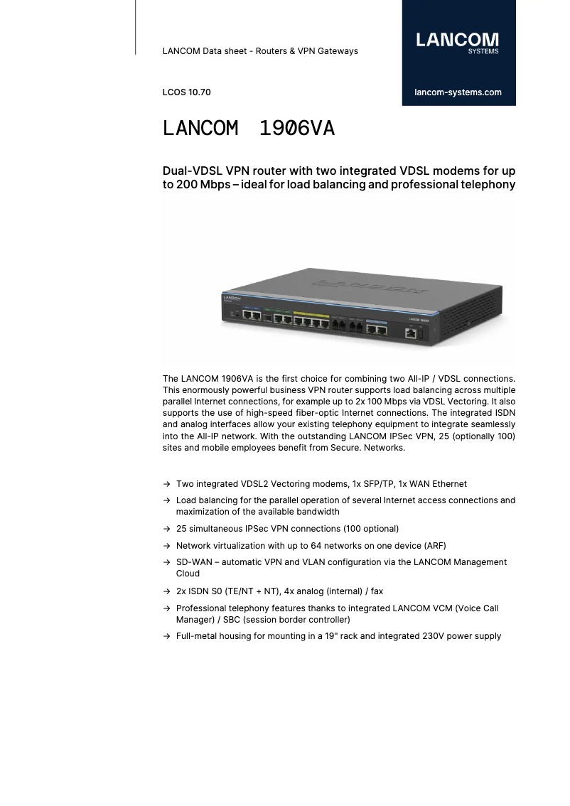 Imagen de la primera página del manual del dispositivo 1906VA