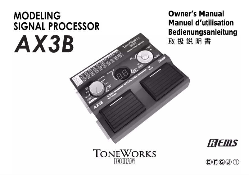 Imagen de la primera página del manual del dispositivo ToneWorks AX3B