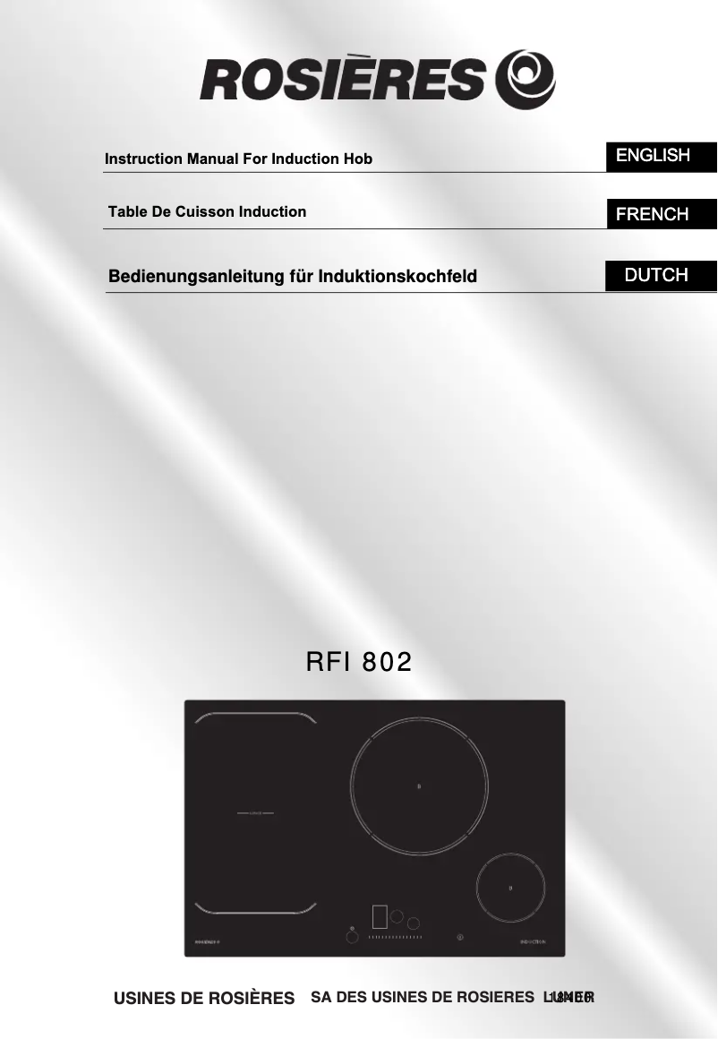 Página 1 del manual Manual de usuario Rosieres RFI 802