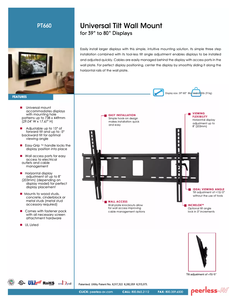 Página 1 del manual Manual de usuario Peerless-AV PT660