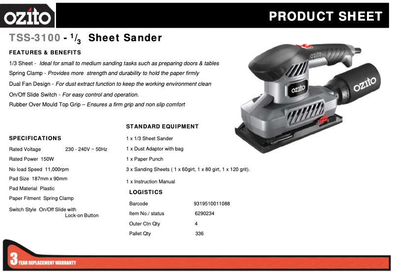 Imagen de la primera página del manual del dispositivo TSS-3100