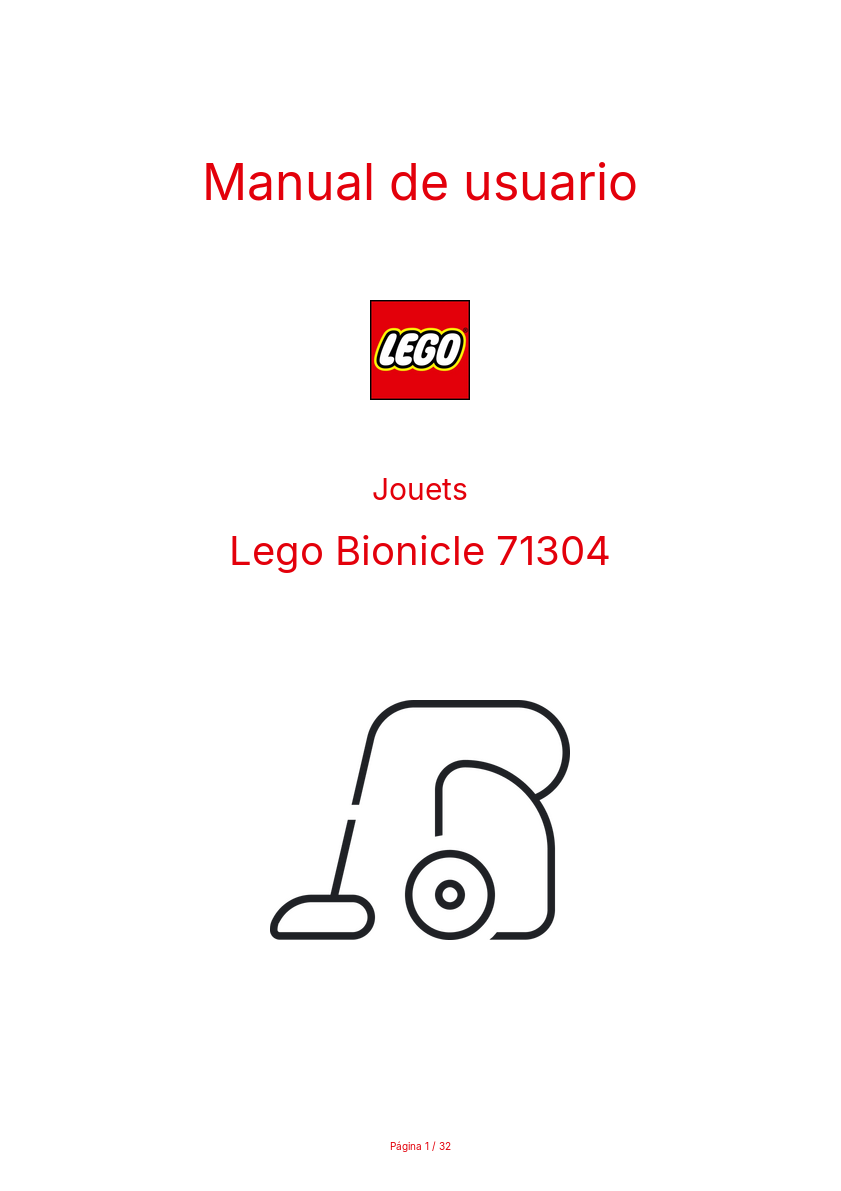 Página 1 del manual Manual de usuario Lego Bionicle 71304