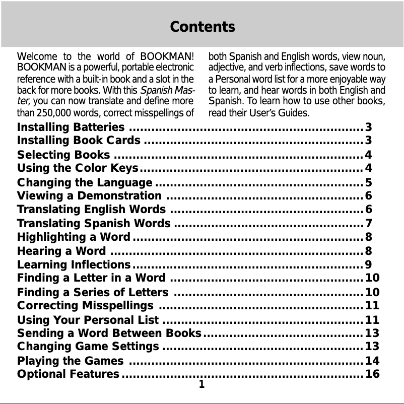 Página 1 del manual Manual de usuario Franklin Bookman BES-840R