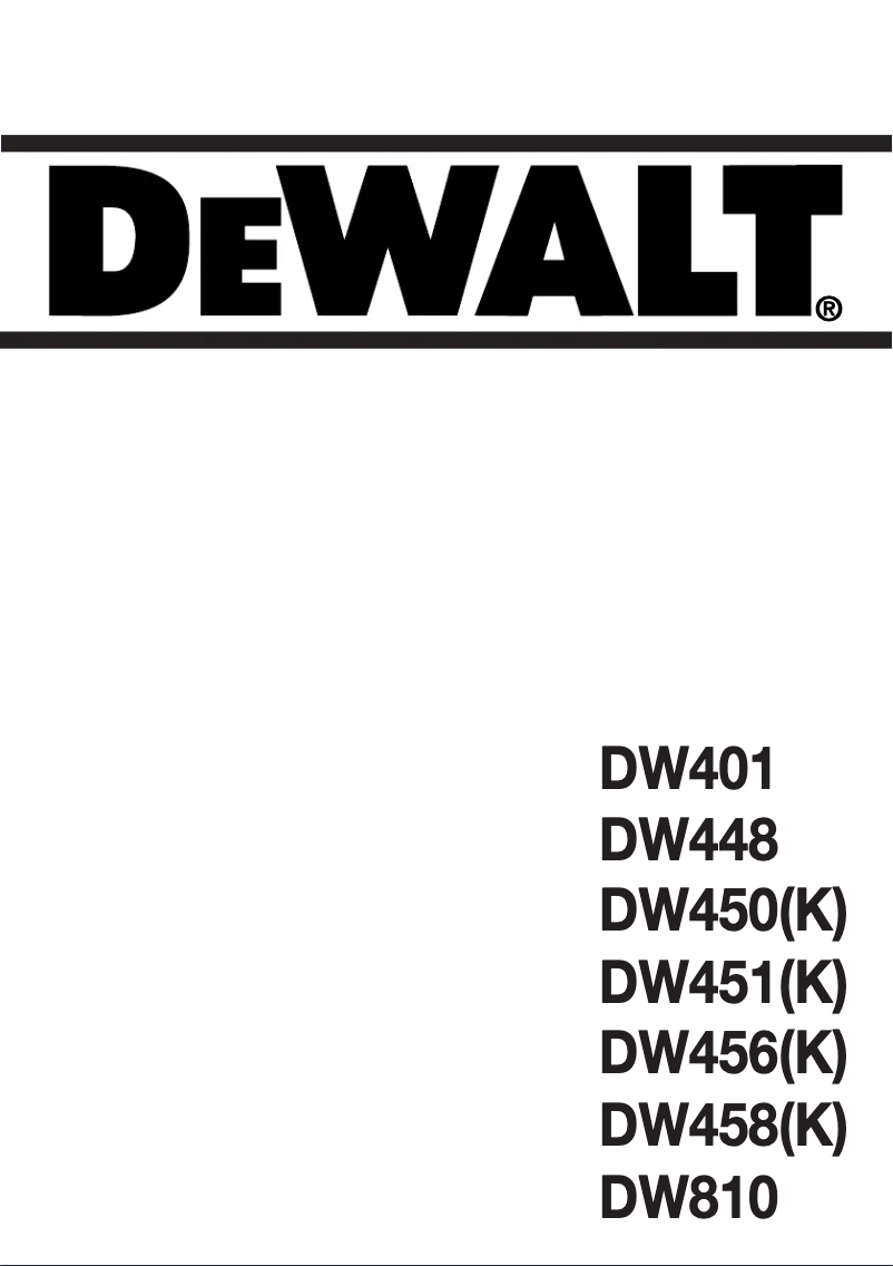 Página 1 del manual Manual de usuario DeWalt DW456