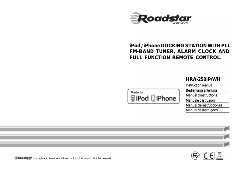 Página nº 1 - Manual de usuario Roadstar HRA-250IP/WH