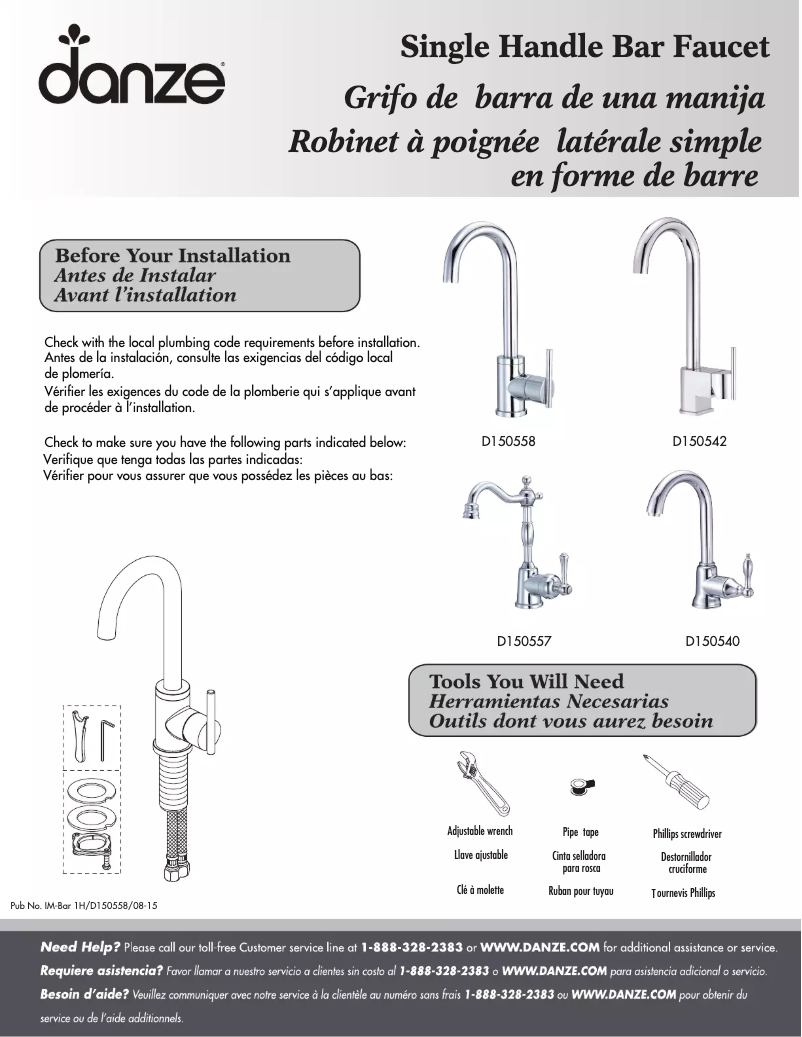 Página 1 del manual Manual de usuario Danze D150540