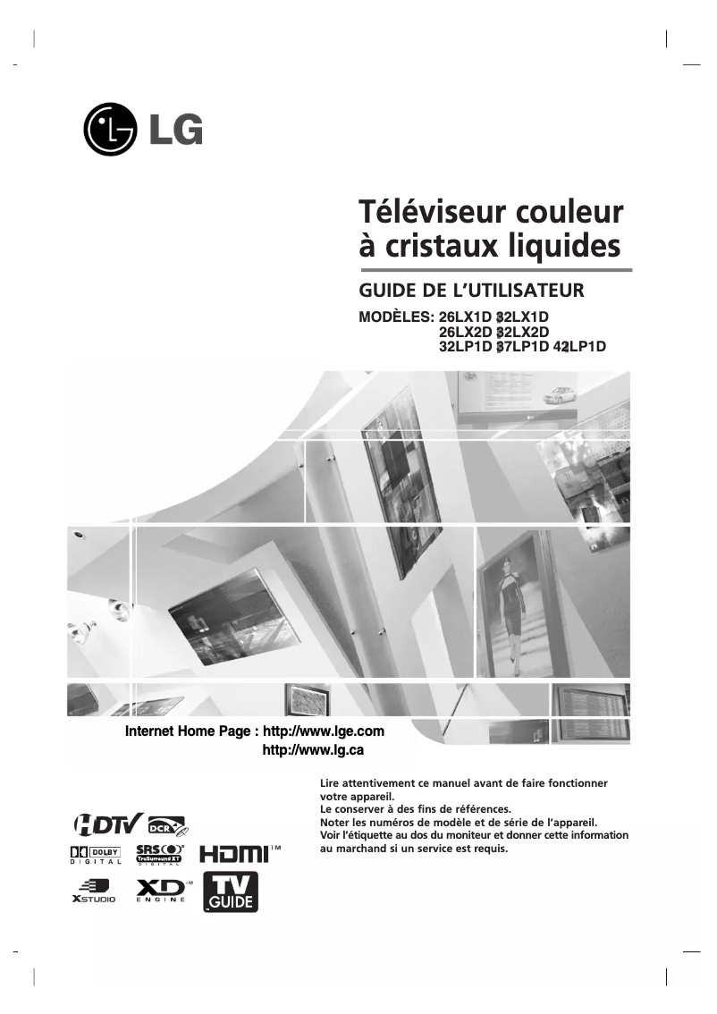 Imagen de la primera página del manual del dispositivo 42LP1D