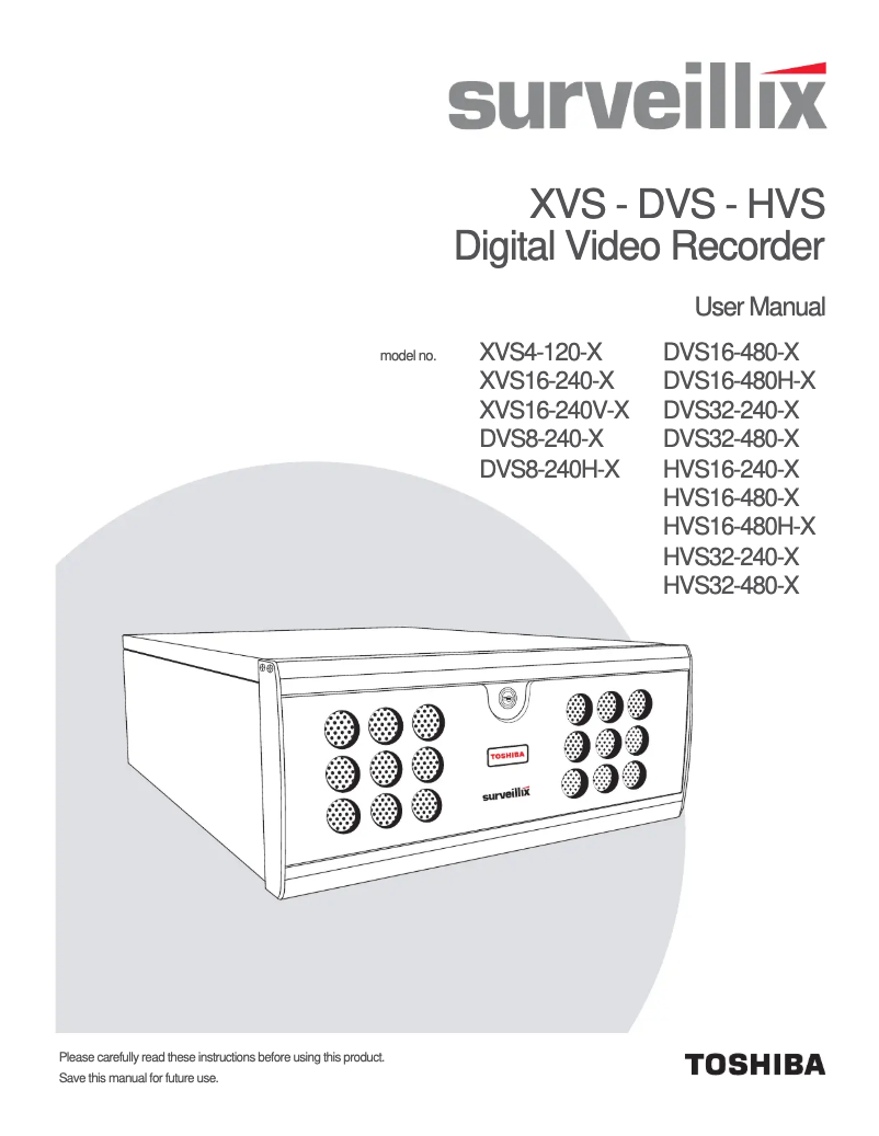 Página 1 del manual Manual de usuario Toshiba HVS16-240-6T