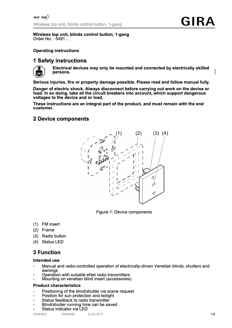 Página nº 1 - Manual de usuario Gira 549103