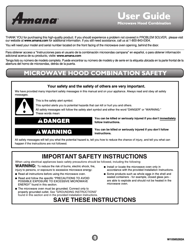 Imagen de la primera página del manual del dispositivo AMV2175CS