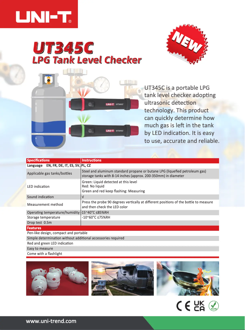 Imagen de la primera página del manual del dispositivo UT345C