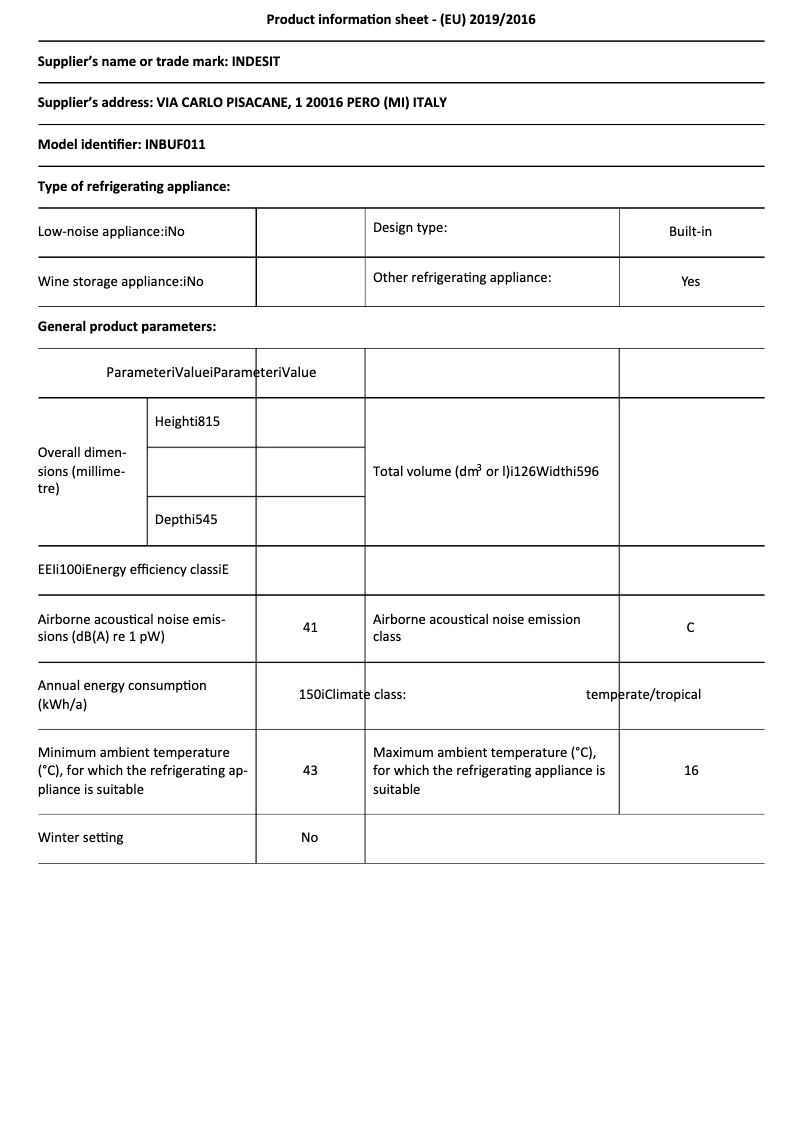 Imagen de la primera página del manual del dispositivo INBUF011
