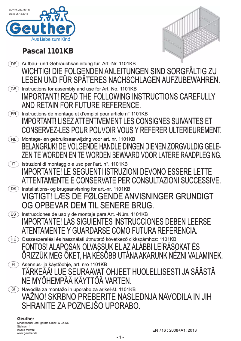 Imagen de la primera página del manual del dispositivo Pascal