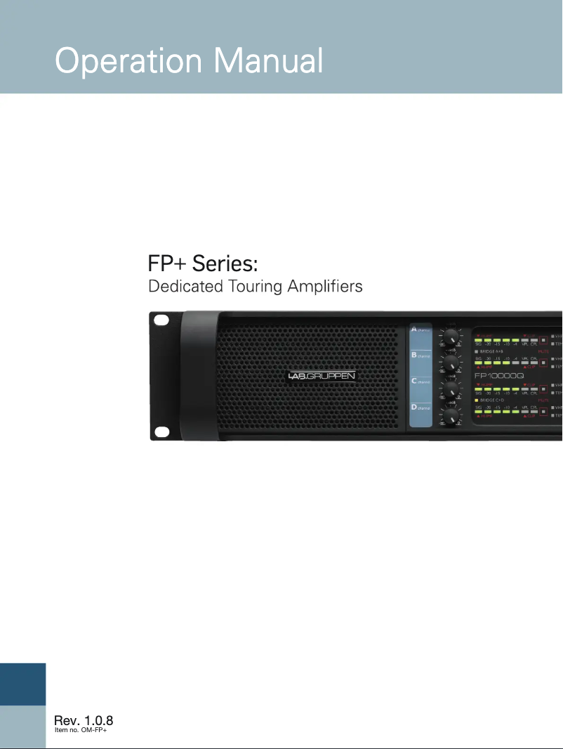 Imagen de la primera página del manual del dispositivo FP 10000Q