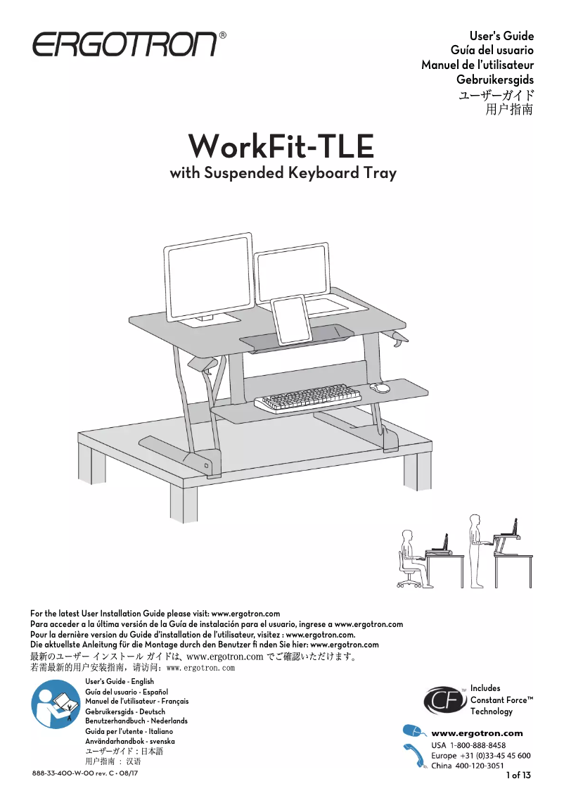 Imagen de la primera página del manual del dispositivo WorkFit-TLE