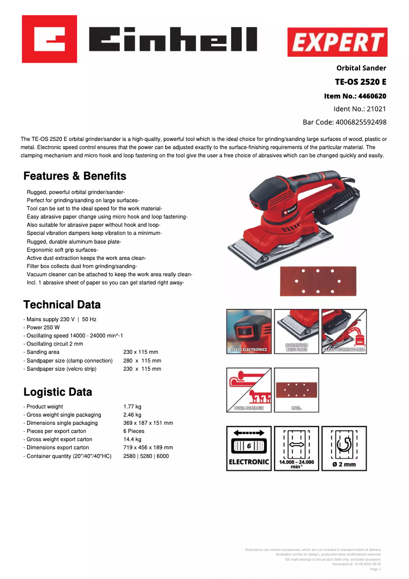Imagen de la primera página del manual del dispositivo TE-OS 2520 E