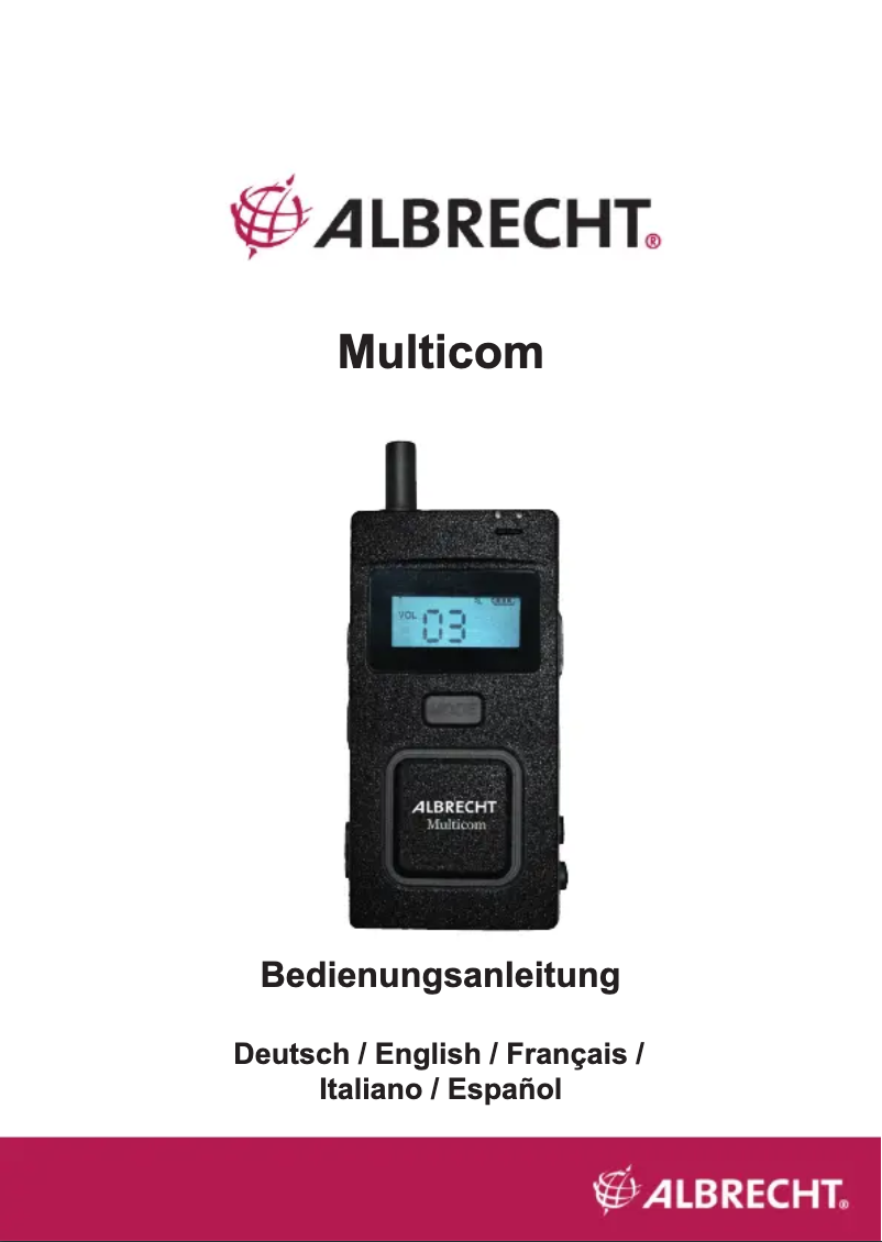 Imagen de la primera página del manual del dispositivo Multicom