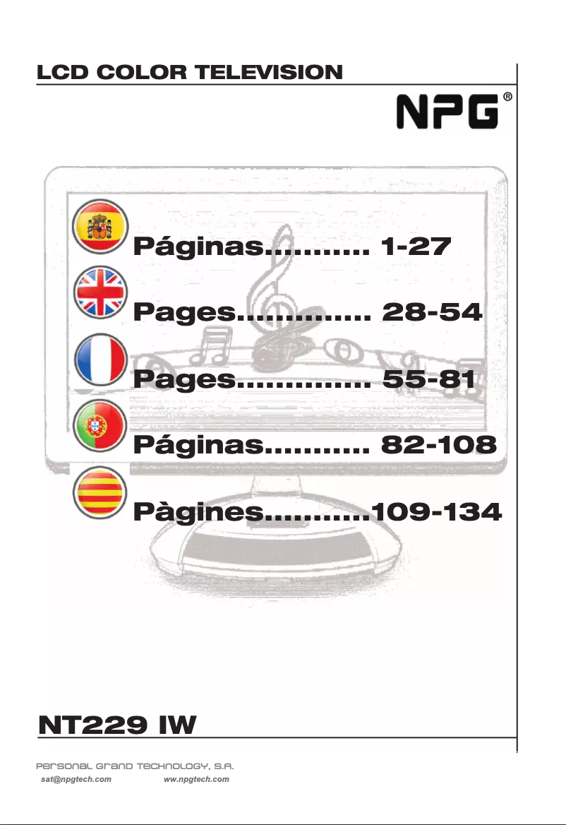 Imagen de la primera página del manual del dispositivo NT-229IW