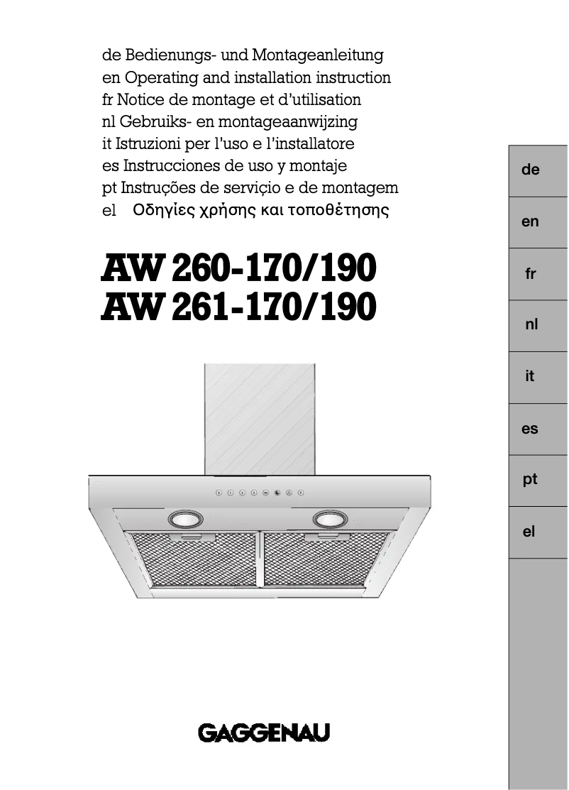 Imagen de la primera página del manual del dispositivo AW261190
