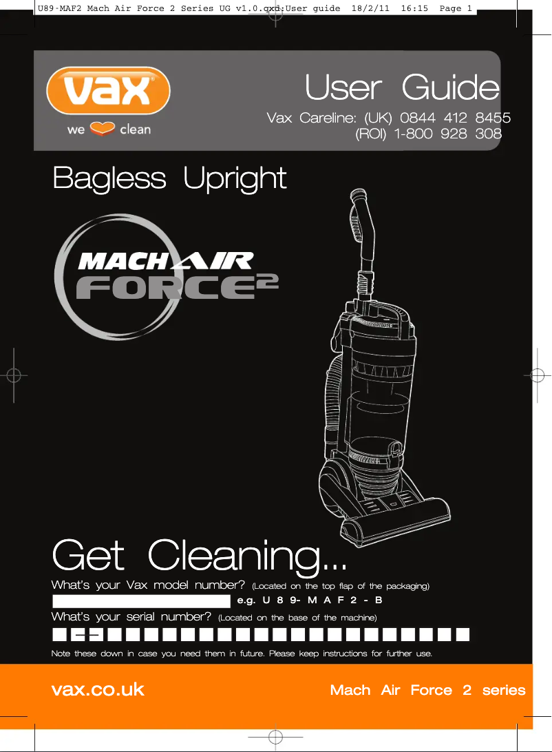 Imagen de la primera página del manual del dispositivo Air Force 2 Reach