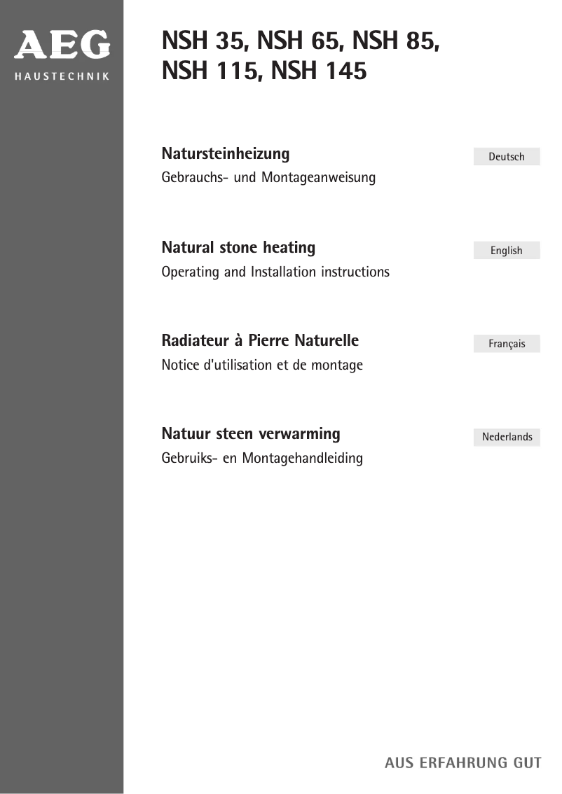 Imagen de la primera página del manual del dispositivo NSH 35
