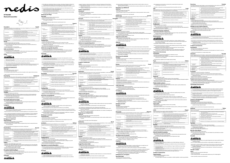 Imagen de la primera página del manual del dispositivo BTTR200BK