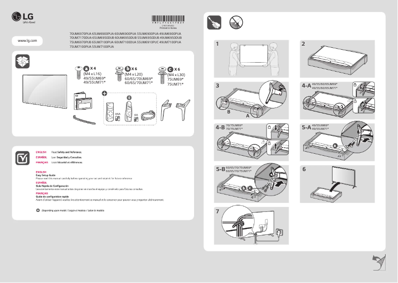 Imagen de la primera página del manual del dispositivo 60UM6950DUB