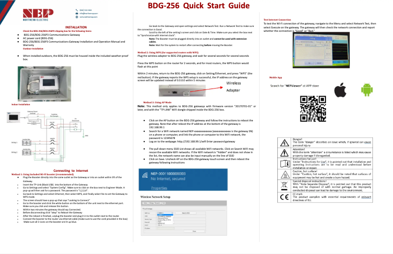 Imagen de la primera página del manual del dispositivo BDG-256