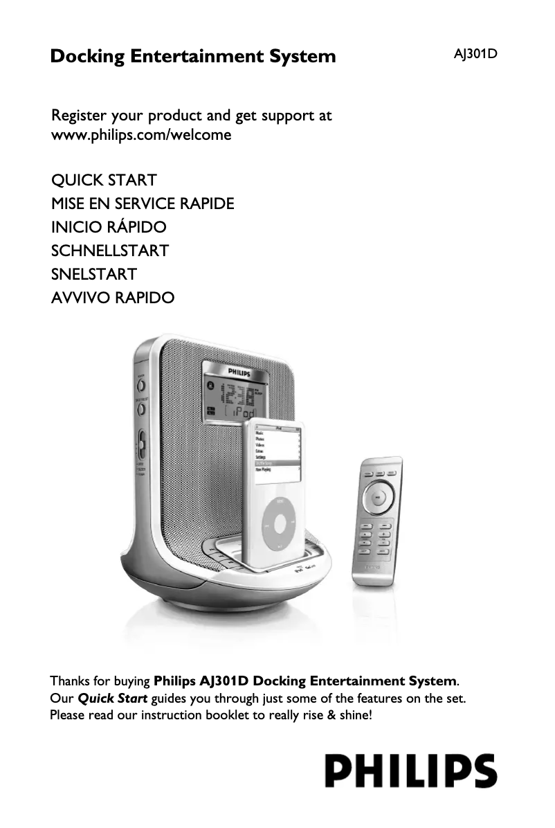 Página 1 del manual Guía de inicio rápido Philips AJ301D