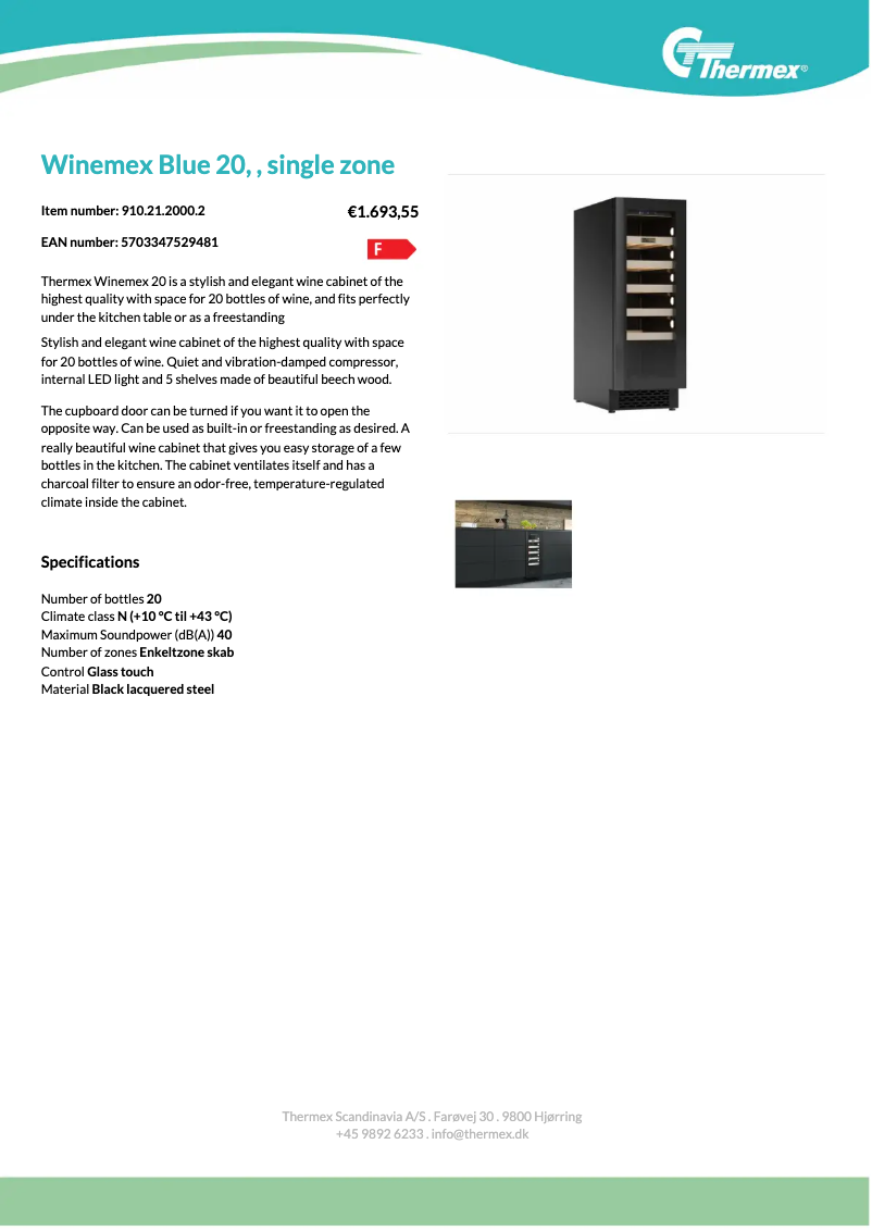 Página nº 1 - Ficha técnica Thermex Winemex Blue 20
