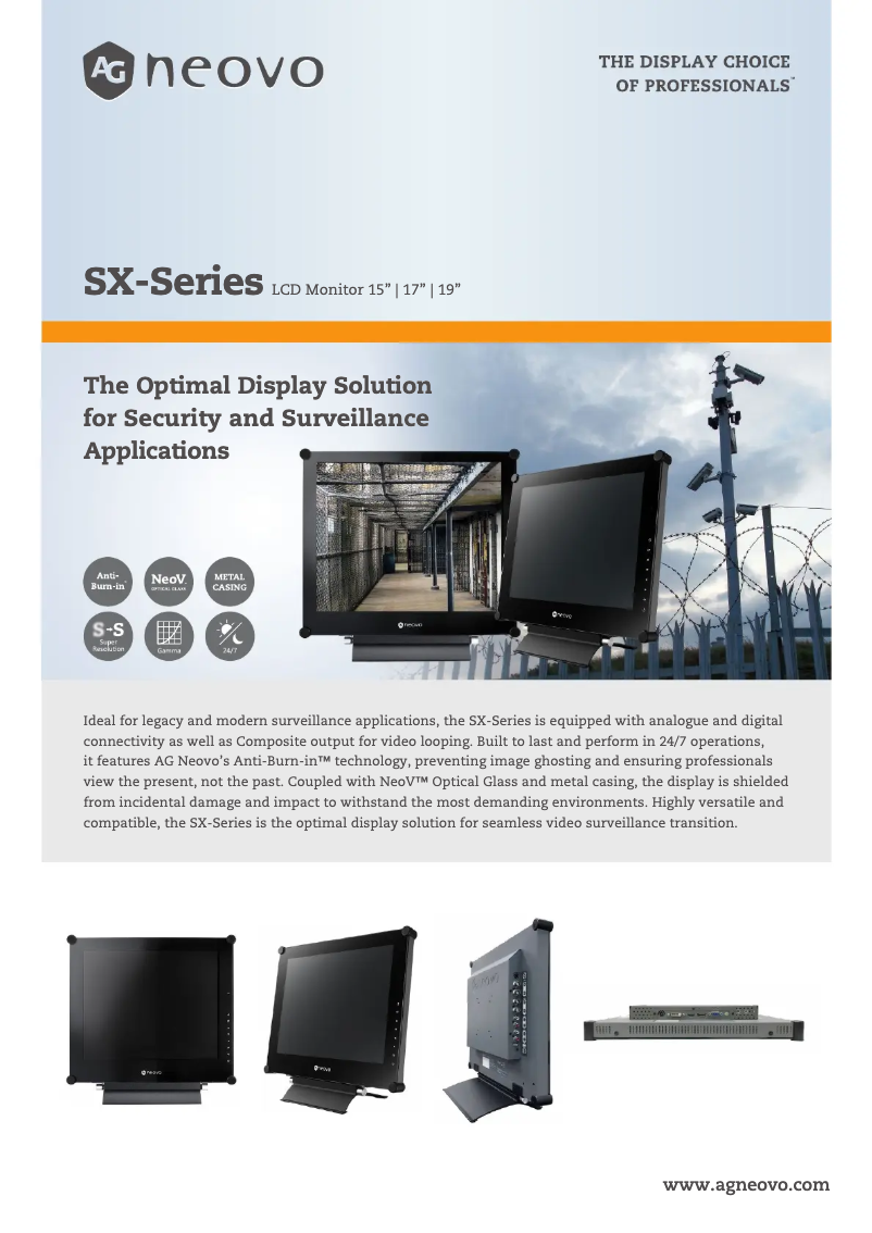 Página 1 del manual Ficha técnica AG Neovo SX-17G